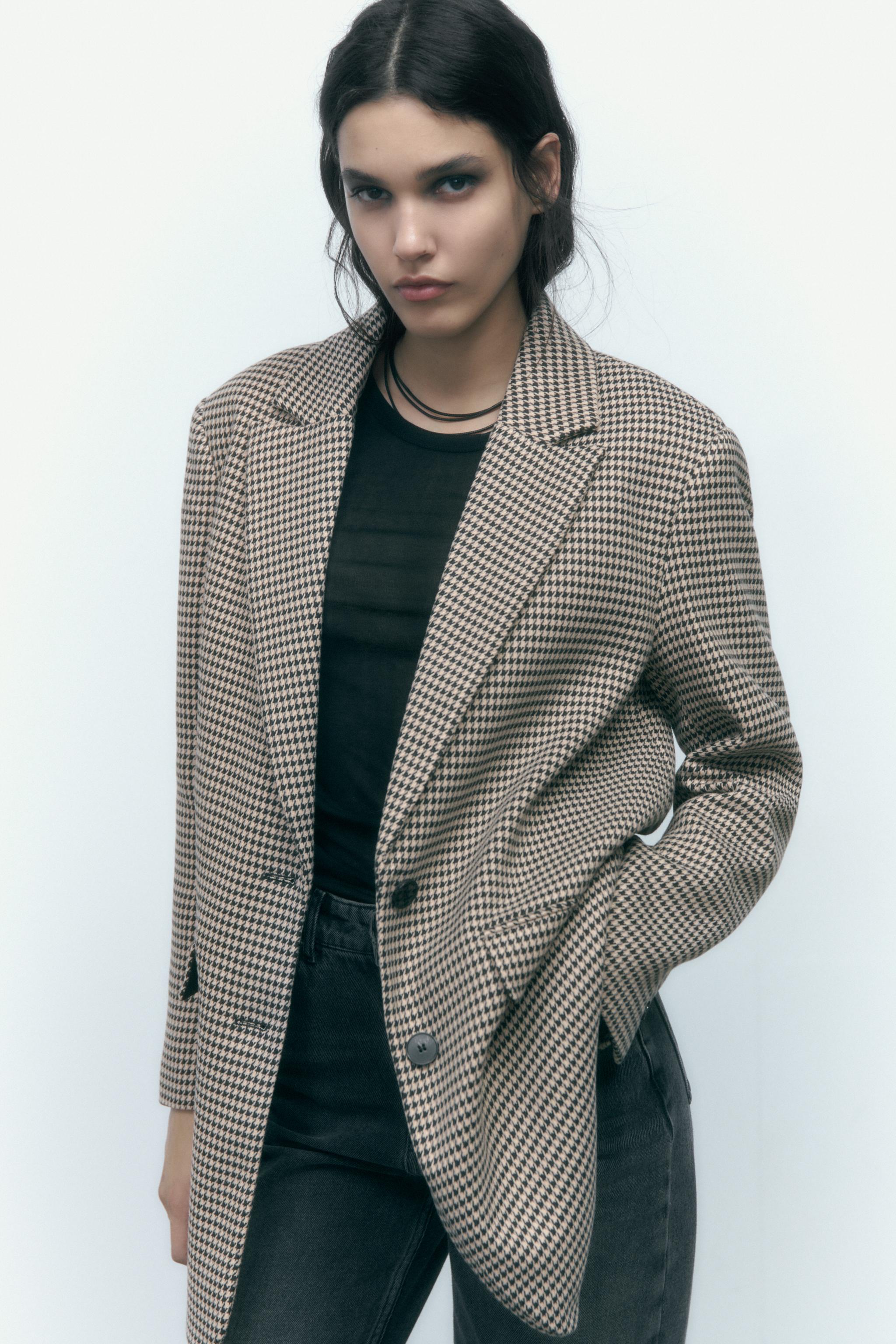 Zara houndstooth blazer clearance